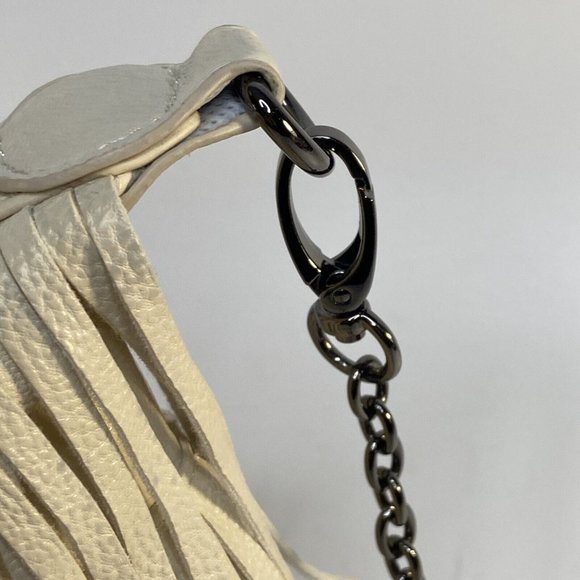 Womens White STEVE MADDEN GIRL Fringe Designer Crossbody Bag Shoulder Purse - Picture 8 of 14